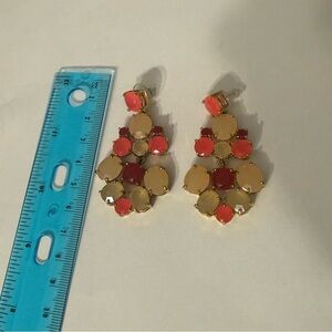 Kate Spade Gold and Red Cluster Earrings
